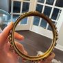 Gold Tone Statement Bracelet Red Green and Pearl Style Stones Costume Jewellery Image 3