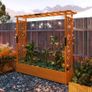 Raised bed with trellis and roof, for flowers, fruits, vegetables, herbs, 196 x 44 x 181 cm, wood, Orange Image 5