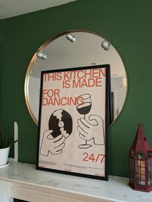Framed with decorative print