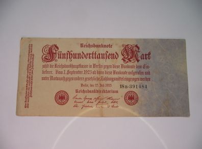 Germany. Reichsbanknote. 500,000 Mark (25.7.1923) Nice Condition!