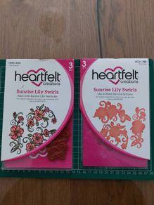 Heartfelt dies and stamps set- Sunrise lily swirls