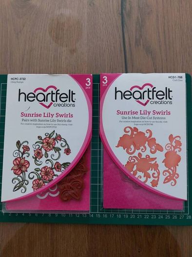 Heartfelt dies and stamps set- Sunrise lily swirls