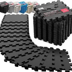 NEW SALE | Soft Foam Floor Mat - 18 Pieces Protective Gym Flooring Set, Exercise Mats EVA Puzzle Rubber Tiles, Ground Surface Protection Workout Underlay Matting Sports Pool Home Fitness Garage