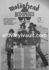 Motorhead Ace Of Spades Tour Dates Promo Poster (UK & Ireland)