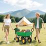 75 Litre Large Garden Cart, Tipping Wheelbarrows Heavy Duty Garden Dump Trolley 200kg Capacity for Festivals, Tools, Plants, Logs - Green Image 6