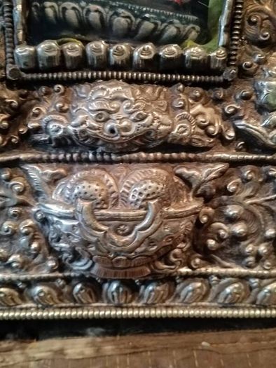 Large Silver Early 19th Century Gua with A Tsatsa of Green Tara