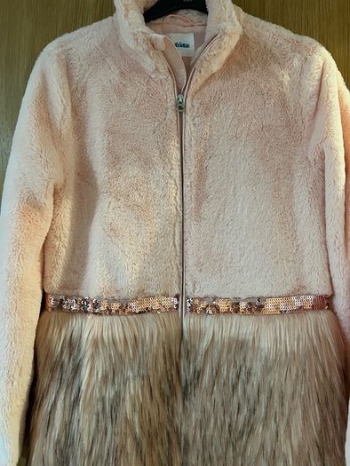 Dressy pink fur coat