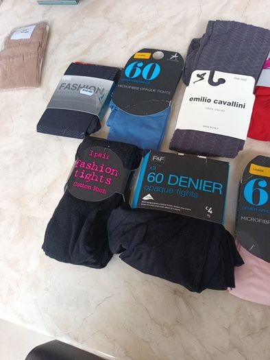 Selection  Of Tights X 9 Pairs - Different   & Styles.  Tights    S.Large.  B.N.W.T