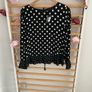 blouse Bnwt size 10 black & white polka dot top tie back detail Image 2