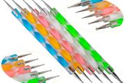 5Pcs 2-Way Nail Dotting Tool Nail Art Craft Carving Sculpture Detailing Pen