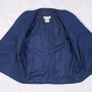 Genny Vintage Navy Blue Black Checked Mandarin Collar Short Jacket 8UK/36EU Image 6
