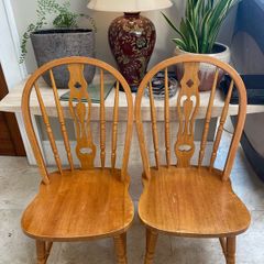 2 x Sturdy Wooden Kitchen Dining Chairs - Can Deliver