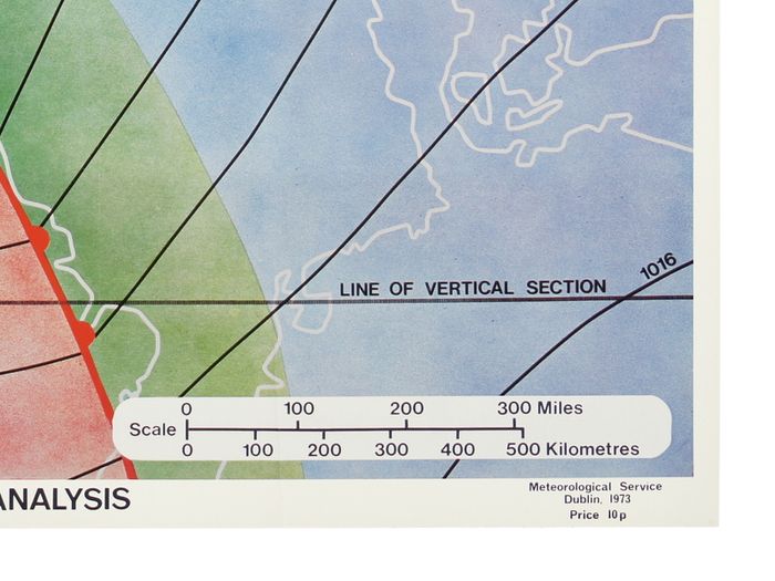 W. & S. MaGowan Meteorological Service Dublin The Structure of a Depression Near A2 Size Weather/Scienc/Physics Poster/Lithograph 1973
