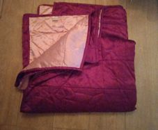 Double satin bed throw