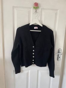Savida black pearl button detail cardigan