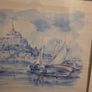 "Le Mont St Michel Maree Basse" Signed Watercolour framed Image 3