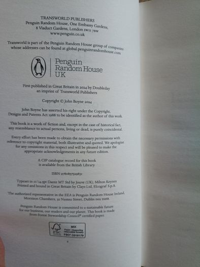 John Boyne Earth Air and Fire 2024 2025 hardbacks with dustcovers in excellent condition with no issues FREE STANDARD POSTAGE INCLUDED