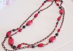 Long Red Beaded Necklace