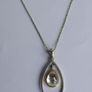 Vintage Sterling Silver 925 "Teardrop " Pendant and Necklace length 21" - 6,58g Image 5