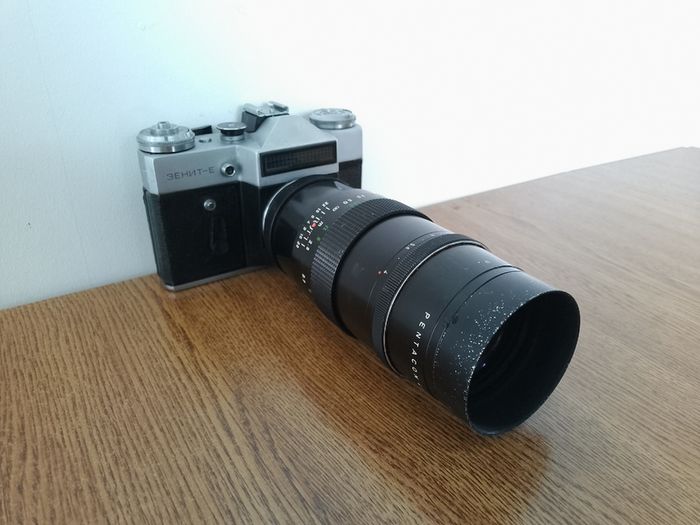 Zenit E Pentacon 4/200 Vintage SLR camera USSR Soviet Russian 35 mm KMZ Refurbished 800154634