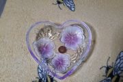 heavy glass heart dish
