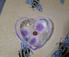 heavy glass heart dish