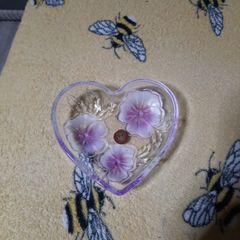 heavy glass heart dish