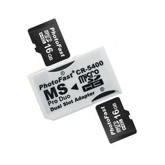 Dual Slot MicroSD/TF to MS Pro Duo Adapter | White | For PSP & MS Pro Duo Devices | New