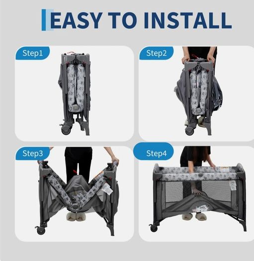 5 in 1 foldable travel cot/diaper changer/playhouse