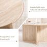 Set of 2 Round Coffee Tables Retro Look Solid Wood Beige Image 4