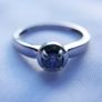 Vintage 9ct White Gold 375 & Blue Sapphire Stacker Ring 2,78g size N Image 5