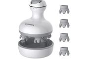 Head Neck Body Massager with 4 Removable Heads Attachments for Stimulating Hair Growth, Deep Clean &amp; Stress Release, Waterproof Portable Massager