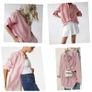Marks Spencer red white stripe 100% pure linen shirt size 8-10 Image 2