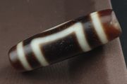 Antique Himalayan Tibetan Circle &amp; Square Eyes Agate Dzi Bead Amulet Pendant