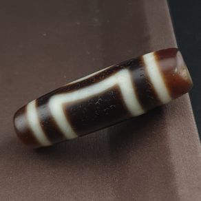 Antique Himalayan Tibetan Circle & Square Eyes Agate Dzi Bead Amulet Pendant