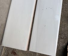 Wall tiles warm white with grey interest 2 .5 metres