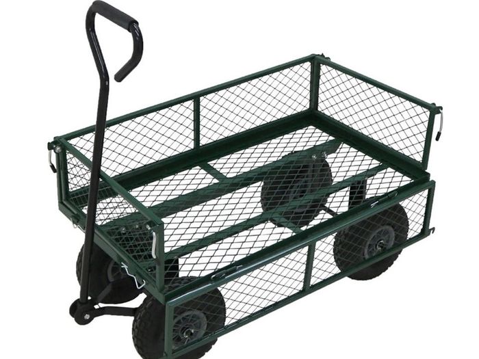 Heavy Duty Metal Green Garden Cart Utility Trolley NEW