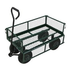 Heavy Duty Metal Green Garden Cart Utility Trolley NEW