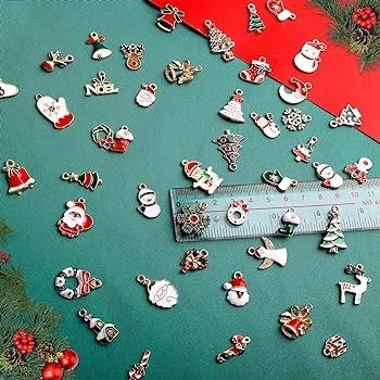 50pcs Christmas Charms Cute Alloy Christmas Pendant Reindeer Snowman jewelry Charm for DIY Necklace Bracelet