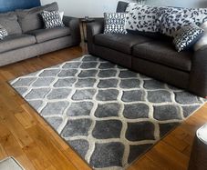 Grey and white rug