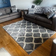 Grey and white rug
