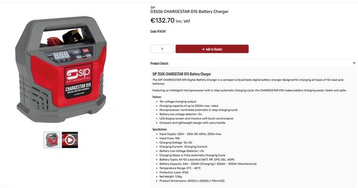 Car battery charger, NEW