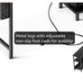 L Shaped Gaming Desk with LED Lights, 120 x 80 cm Computer Desk with Power Outlet Image 3