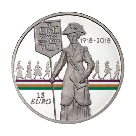 2018 Ireland 15 Euro Silver Coin - Women's Right to Vote 100 Year Anniversary. Proof
