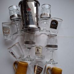 A job lot of shot glasses and other items Hennessy,  Paddy Power,  Vodka, Jameson , Croft ORIGINAL Kentucky Derby and more