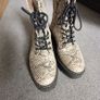 D.Franklin Snake Print Combat Boots / Chunky Platform Lace-Up Size 40 Image 3