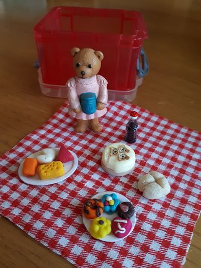 Teddy bear picnic miniature playset