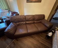 Brown leather 3 seater