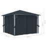 Gazebo with Curtain 300x300 cm Anthracite Aluminium Image 8