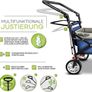 Handcart with Roof Folding Garden Trolley | Transport Trolley with Solid Rubber Tyres + Brake + Carry Bag Image 3